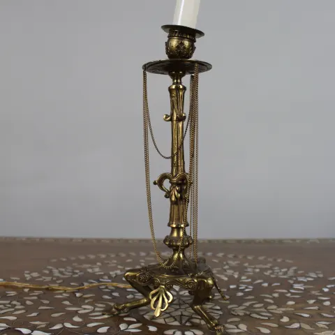 Vintage Gilt Brass Table Lamp – Neoclassical Revival, c.1930