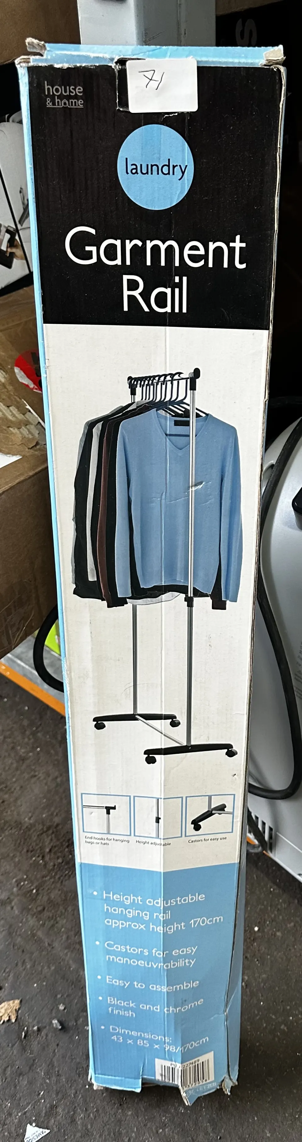 Laundry Garment Rail. Est £20 - Grade U