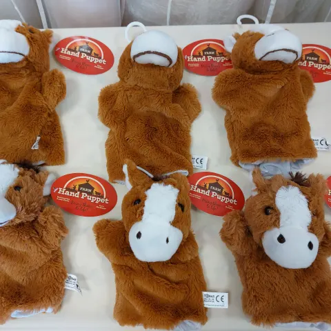 Box of 6 soft animal puppets
