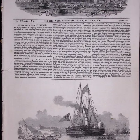 Queen Victoria Royal Tour of Ireland Antique 177-Year-Old Newspaper-4a.