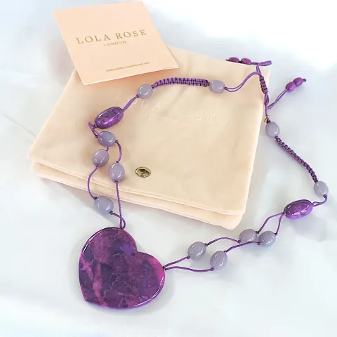 Lola Rose London Electric Purple Agate Necklace 'New'