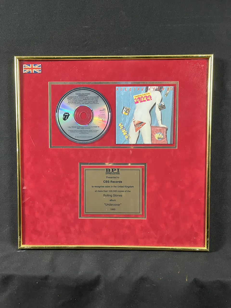 Rolling Stones 100,000 Sales Award