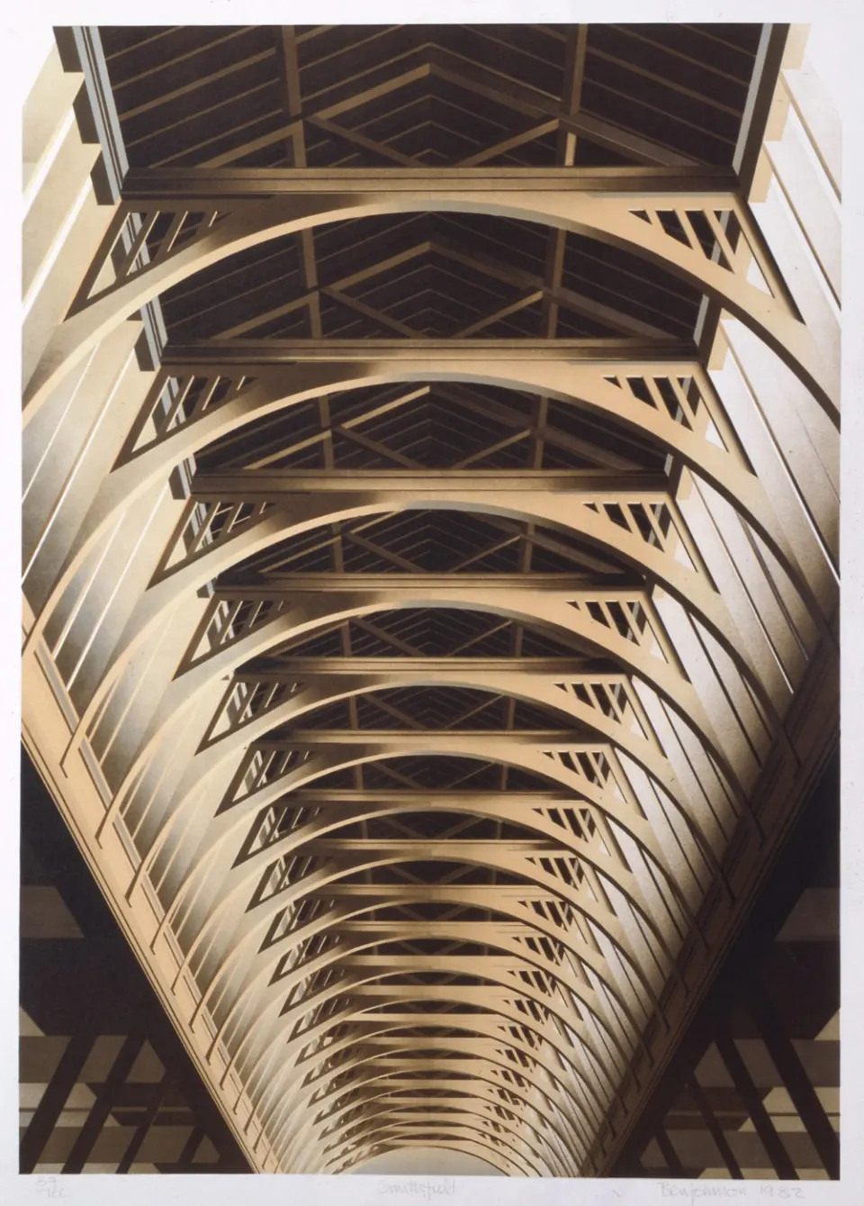Ben Johnson Signed Original Silkscreen of Historic Smithfield Ceiling Free Post Worldwide
