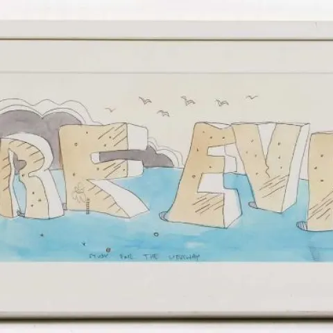 Pure Evil (b.1968) Early Graffiti work by Charles Uzzell-Edwards Signed & Monikered PURE EVIL