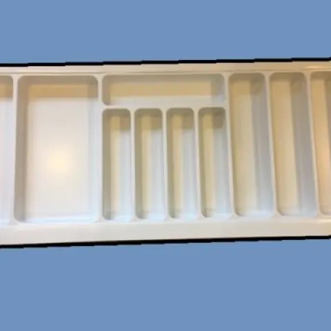 10 x Cream / White Cuttlery Plastic Tray For Drawer 900mm x 425mm 10 Compartments