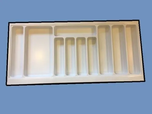 10 x Cream / White Cuttlery Plastic Tray For Drawer 900mm x 425mm 10 Compartments