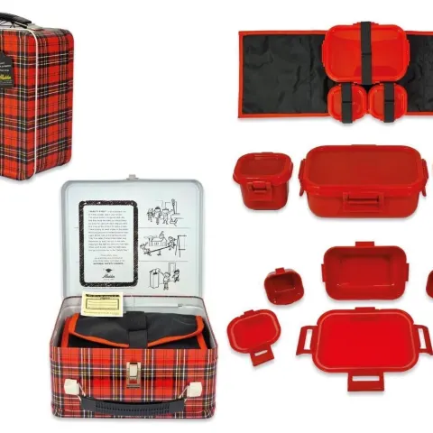 10 X Aladdin Heritage Plaid Lunch Kit 5 Piece Set Kids Adults Bento Tupperware