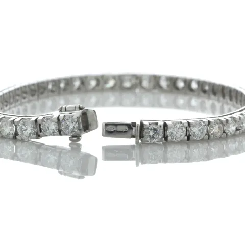 18ct White Gold Tennis Diamond Bracelet 10.09 Carats