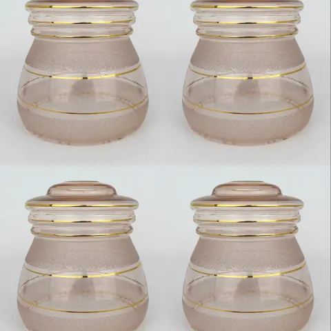 4 x Turned Pink Glass Lampshades