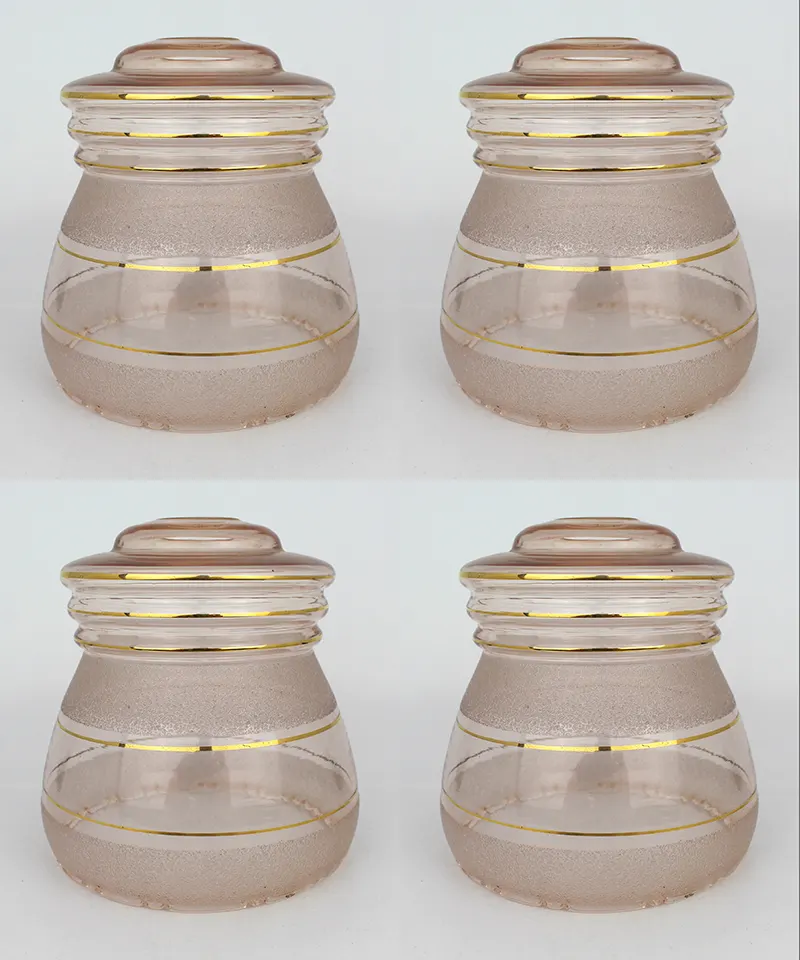 4 x Turned Pink Glass Lampshades