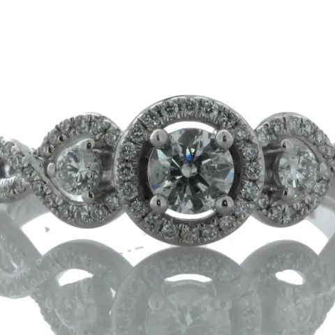 18ct White Gold Single Stone Fancy Claw Set Diamond Ring (0.28) 0.57 Carats