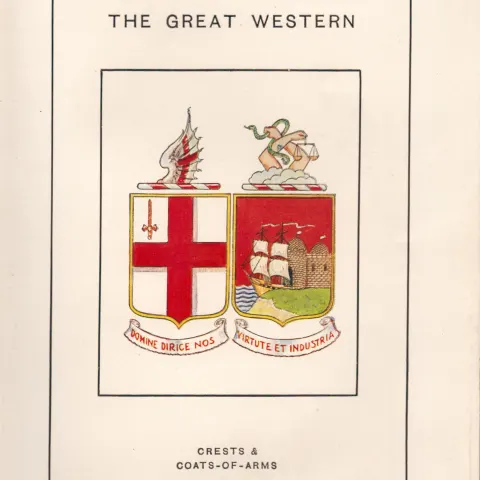 Great Western Railway Crest & Coat of Arms Antique Book Plate.