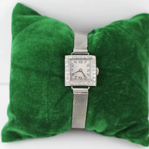 Art Deco Diamond Set Platinum & Gold Ladies Wristwatch