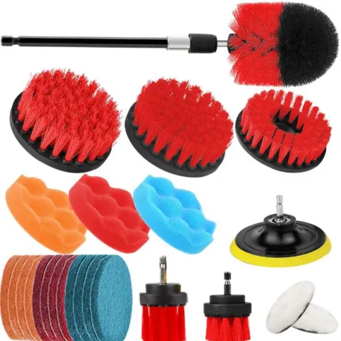 25 PCS Drill Brush Attachment, Drill Brush For Cleaning Includes All Purpose Drill Brush, Scrub Pa.D