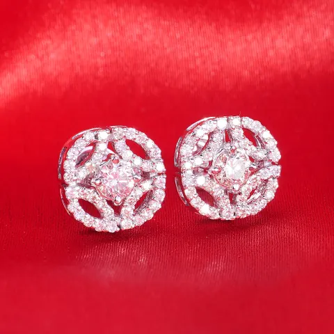 14 K / 585White Gold Diamond Earring Studs