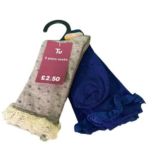 24 x Pairs of TU Girls Socks (Priced at £2.50 ea) L11a