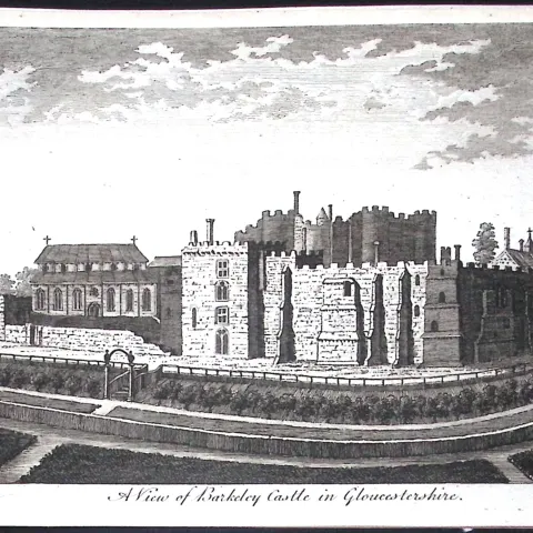 Gloucestershire Berkeley Castle Rare Georgian Copper Antique 1776 Engraving-152.