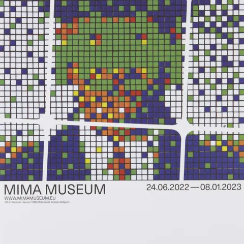Invader (b. 1969-) Rubikcubist Poster 4 Rubik, Magritte  A Mima Exhibition Poster, 2022