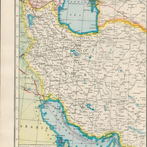 Persia Afghanistan Baluchistan  Antique Map-228.