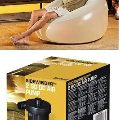 Ozark Trail LED moon chair with Bestway sidewinder 12v inflatable pump.