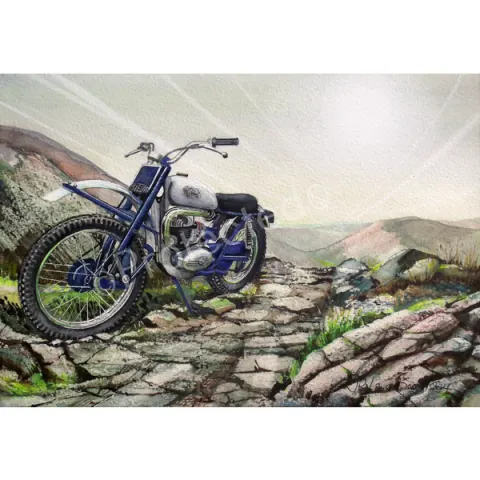 Iconic British Motorbike Metal Sign "Greeves Scottish Trials 1960's