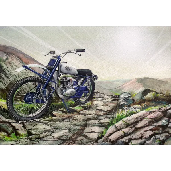 Iconic British Motorbike Metal Sign "Greeves Scottish Trials 1960's