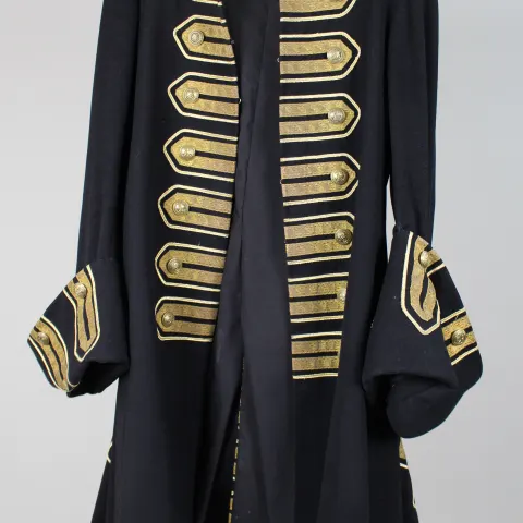 Decorative Vintage Ceremonial Wool Coat with Gold Braid Trim, 20th Century