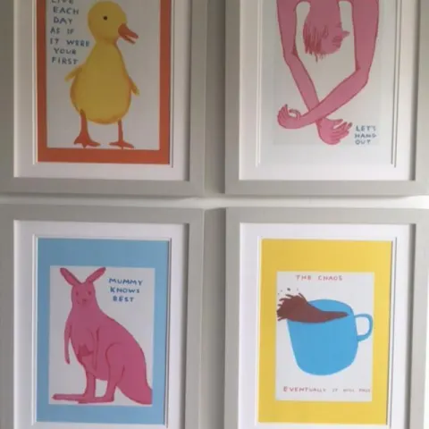 David Shrigley OBE (b 1968) ‘The Chaos & 3 Others’, Shrig Mini Series Offset Lithograph, Framed, Edi