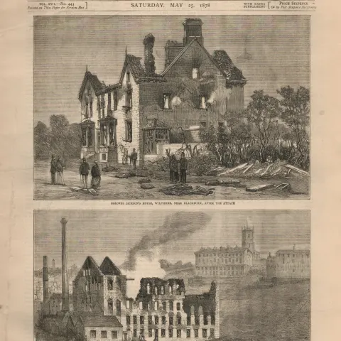 Lancashire Cotton Riots Of 1878 Antique Newspaper