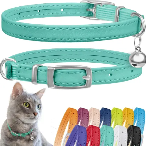 20 x Leather Cat Collars with Bell RRP £8.71 ea.