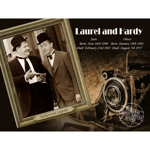 Laurel & Hardy Golden Age of Hollywood Extra Large Designed Metal Wall Art