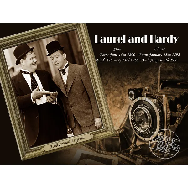 Laurel & Hardy Golden Age of Hollywood Extra Large Designed Metal Wall Art