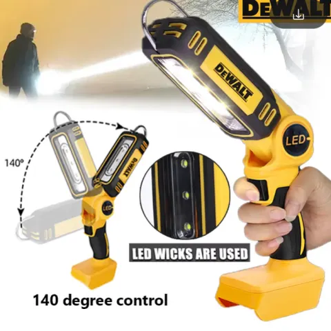 Dewalt Outdoor Lamp LED Work Light Portable Electric Torch Flashlight Camping Lighting Field Fishing