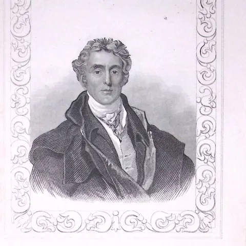Duke of Wellington Portrait Antique 180 Years-Old Copper Plate Print-112