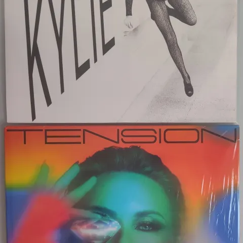 2 Kylie Minogue Vinyl Records – Tension and Shocked – EX to NM.