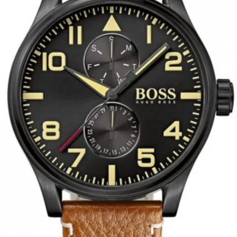 Hugo Boss Men's 1513082 Aeroliner Maxx Multi-Function Orange Leather Watch