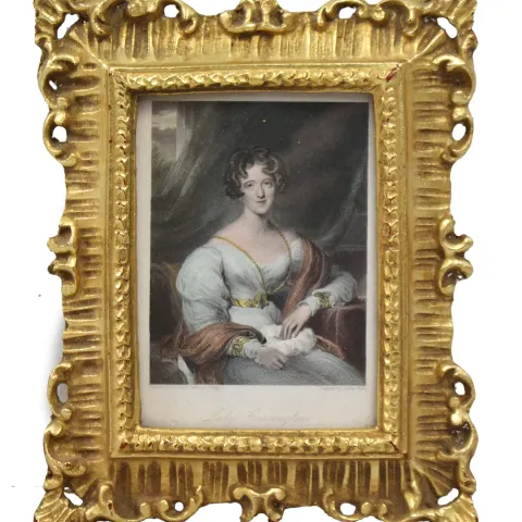 Early 19th Century Coloured Mezzotint of Lady Carrington
