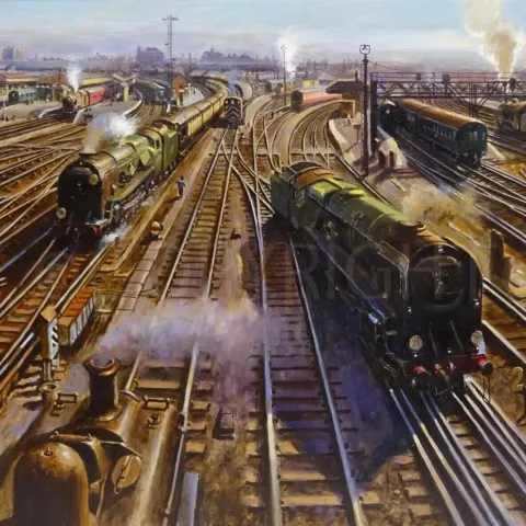 Clapham Junction The Twilight Of The Steam Train Metal Wall Art