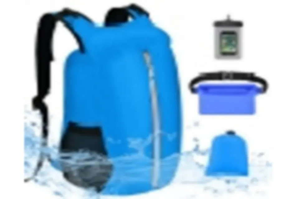Blue Waterproof Dry Bag with Waist Pouch and Phone Case
