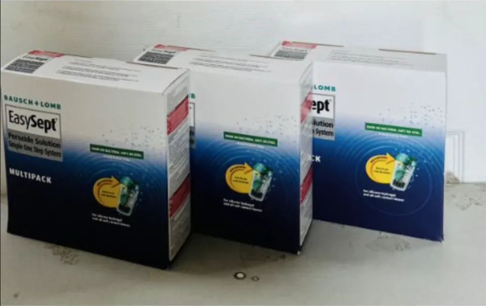 3 X Bausch & Lomb EasySept Peroxide Solution 3 x 360ml NEW SEALED BOXES