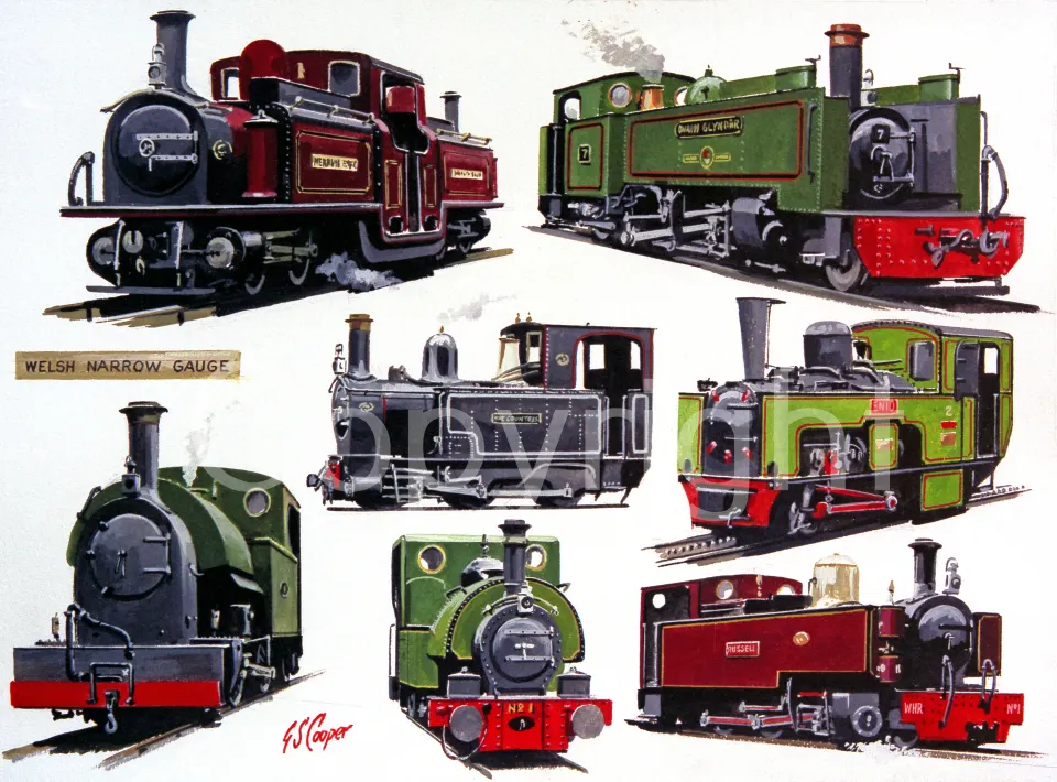 Welsh Narrow Gauge Trains Montage Large Metal Wall Art.