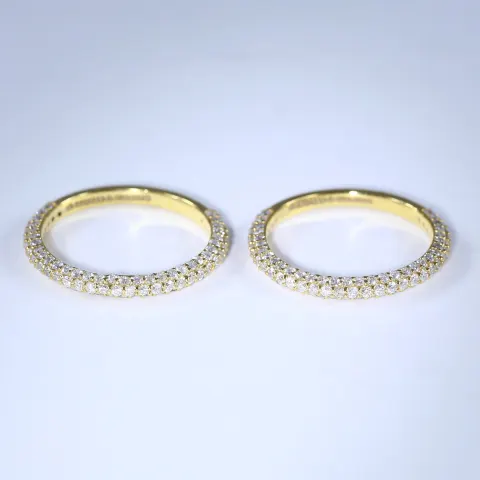 14 K / 585 Set of 2 Yellow Gold Engaement / Wedding Diamond Band Rings