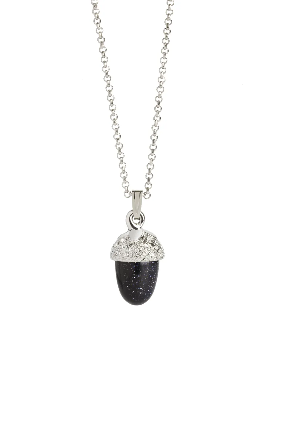 Blue Goldstone Acorn Pendant - Finished With A Swarovski Crystal Shell - Unboxed x 5