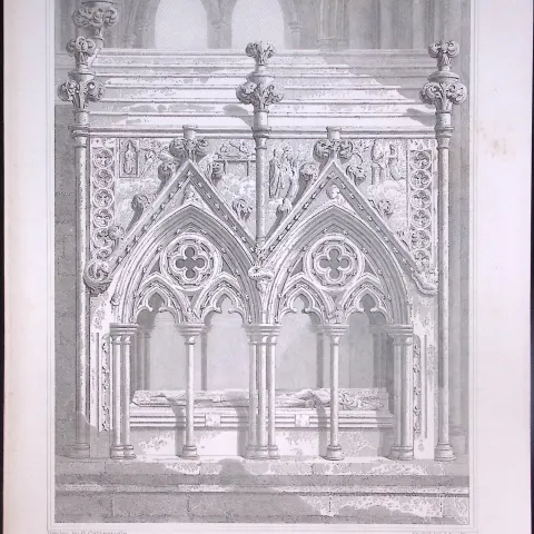 Salisbury Cathedral 190 Years-Old John Britton Antique Steel Engraving-313