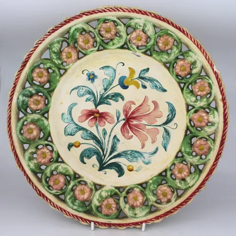 Large Hand Painted Continetal Ceramic Charger
