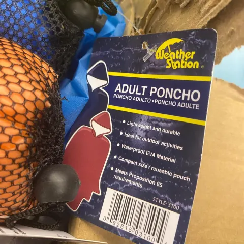 Box of Approx 20 Coloured Weatherstation Adult Poncho's