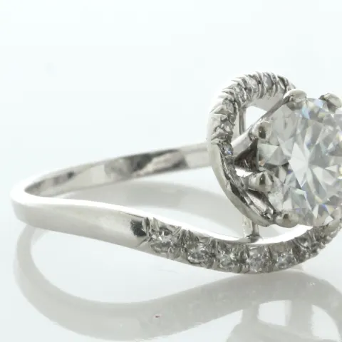 Platinum Bypass Moissanite Ring