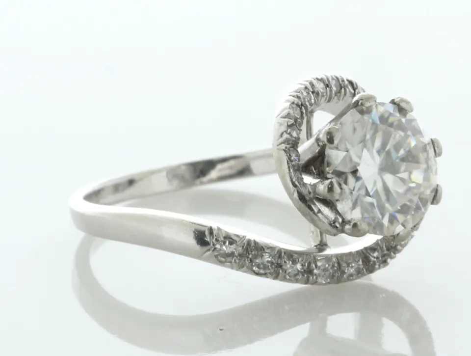 Platinum Bypass Moissanite Ring