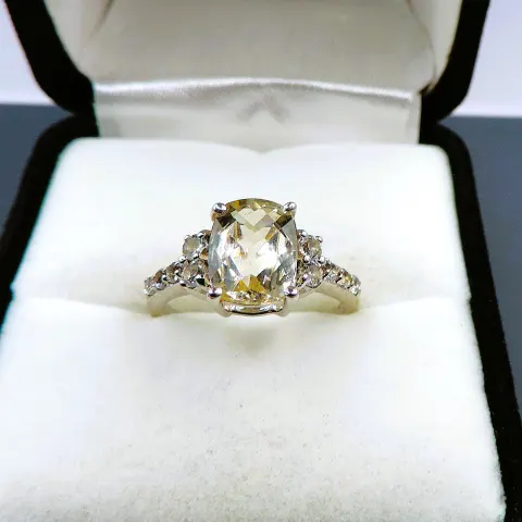 Sterling Silver Lemon Citrine Ring New With Gift Pouch