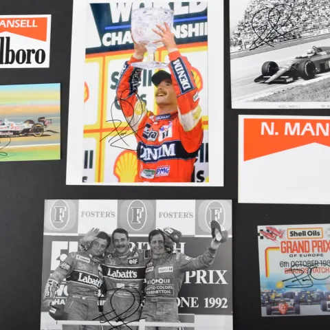 Nigel Mansell original signed photos & cards